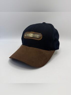 Disneyland Resort Strapback Hat Black Brown Leather Brim Cap Mens One Size